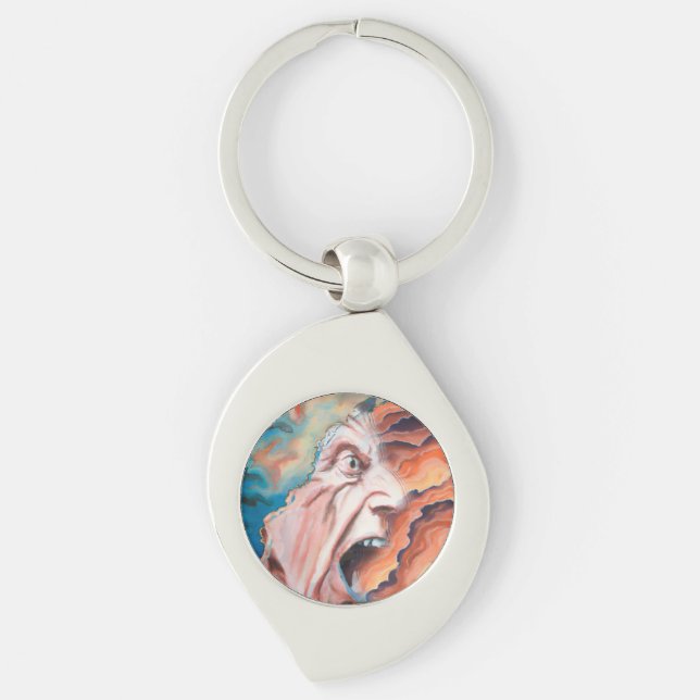 Panic Waves Oil Painting Keychain (Front)