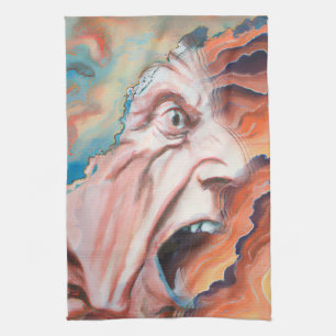 Panic Waves Oil Painting Kitchen Towel