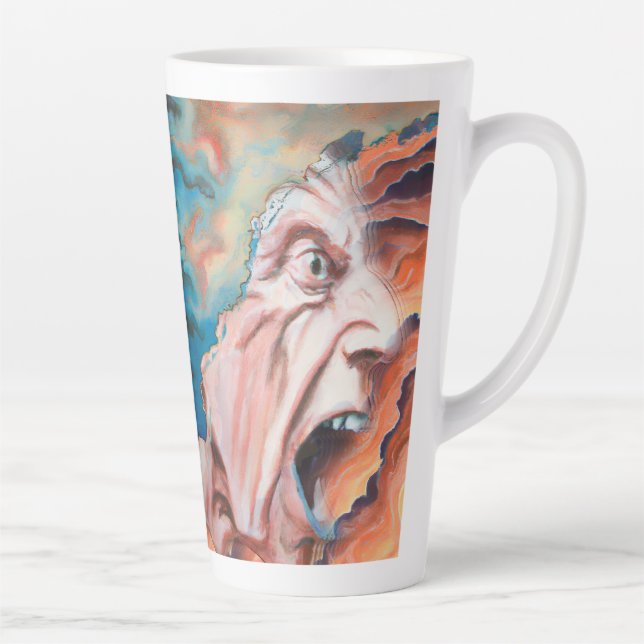 Panic Waves Oil Painting Latte Mug (Right)