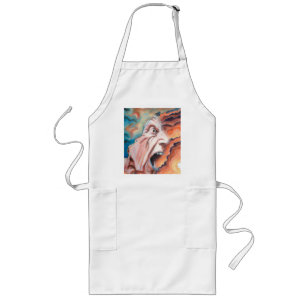 Panic Waves Oil Painting Long Apron