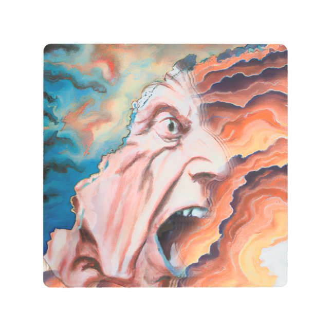 Panic Waves Oil Painting Metal Print (Front)