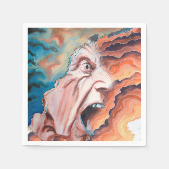 Panic Waves Oil Painting Napkins (Front)