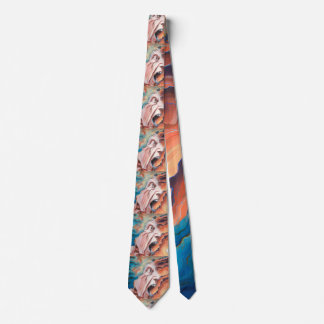 Panic Waves Oil Painting Neck Tie