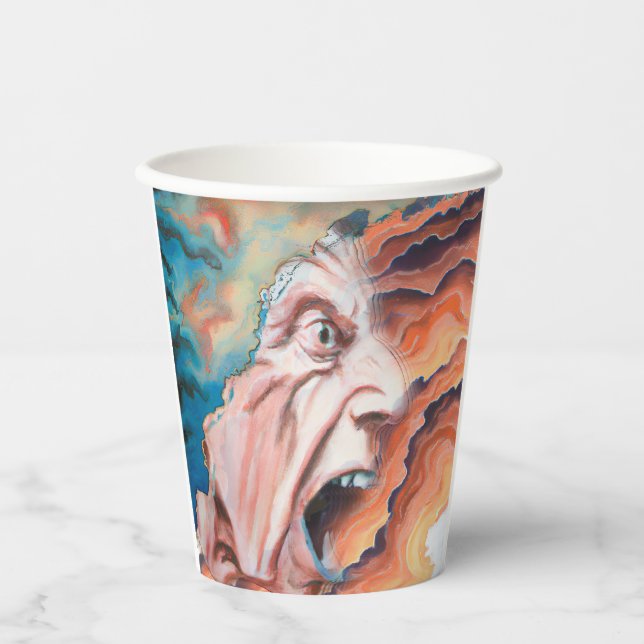 Panic Waves Oil Painting Paper Cups (Front)
