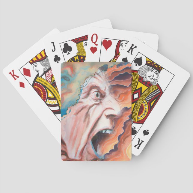 Panic Waves Oil Painting Poker Cards (Back)