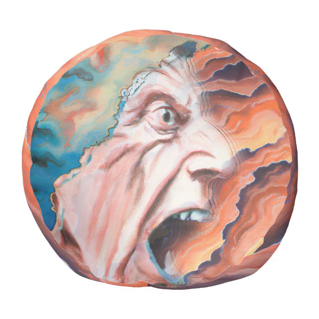 Panic Waves Oil Painting Pouf (Bottom)