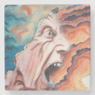 Panic Waves Oil Painting Stone Coaster