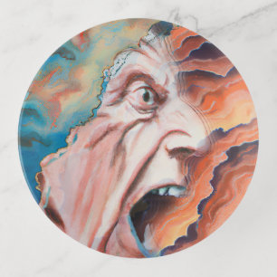 Panic Waves Oil Painting Trinket Tray