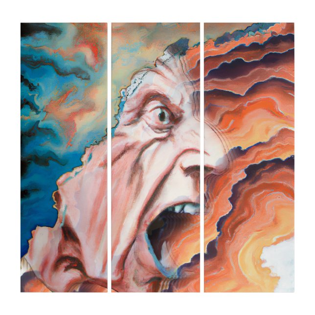Panic Waves Oil Painting Triptych (Front)