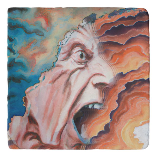 Panic Waves Oil Painting Trivet (Front)