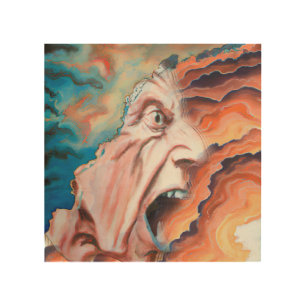 Panic Waves Oil Painting Wood Wall Art