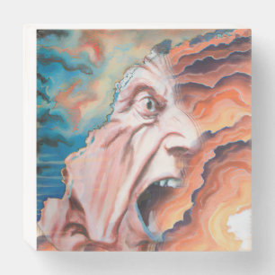 Panic Waves Oil Painting Wooden Box Sign