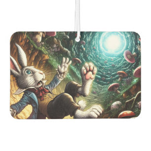 Panicked Bunny Falling Down The Rabbit Hole Air Freshener