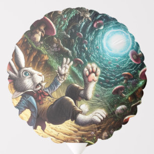 Panicked Bunny Falling Down The Rabbit Hole Balloon