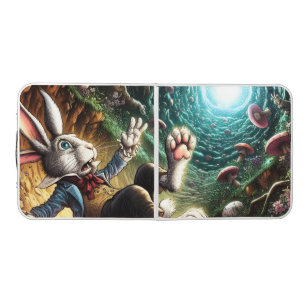 Panicked Bunny Falling Down The Rabbit Hole Beer Pong Table