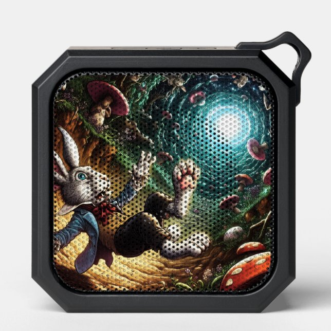 Panicked Bunny Falling Down The Rabbit Hole Bluetooth Speaker (Front)