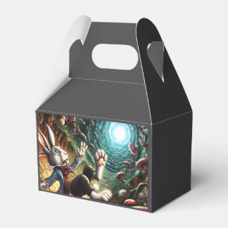 Panicked Bunny Falling Down The Rabbit Hole Favor Boxes