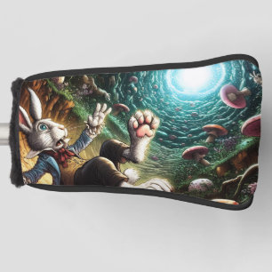 Panicked Bunny Falling Down The Rabbit Hole Golf Head Cover