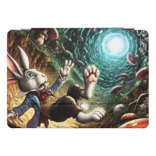 Panicked Bunny Falling Down The Rabbit Hole iPad Pro Cover