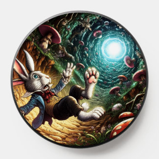 Panicked Bunny Falling Down The Rabbit Hole PopSocket