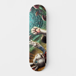 Panicked Bunny Falling Down The Rabbit Hole Skateboard