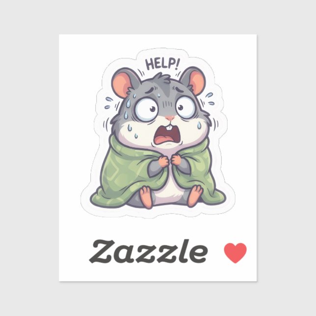 Panicked Hamster Sticker (Sheet)