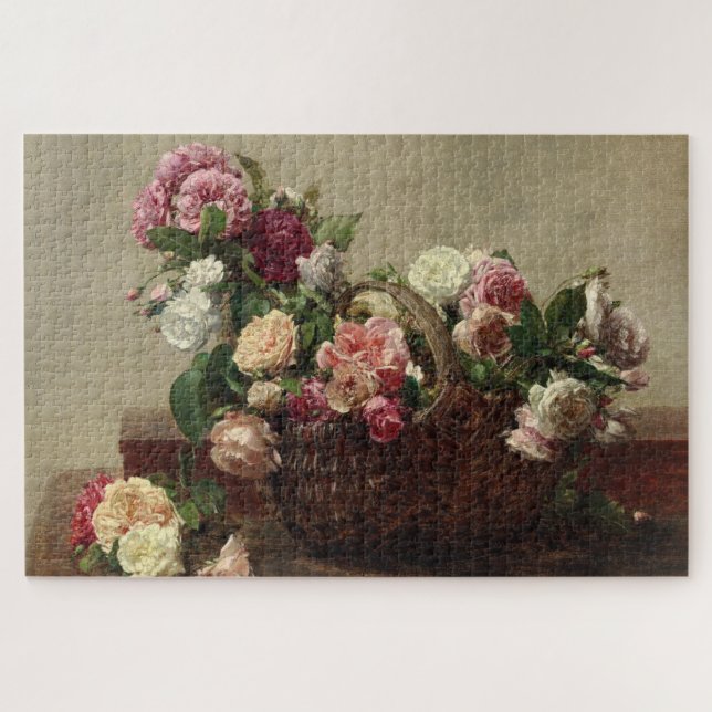 Panier de Roses – Henri Fantin-Latour Jigsaw Puzzle (Horizontal)
