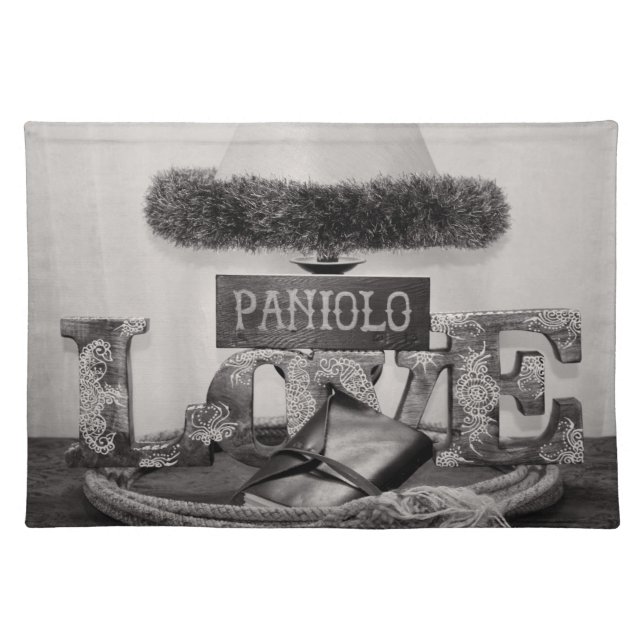 Paniolo Love in Black and White Placemat (Front)