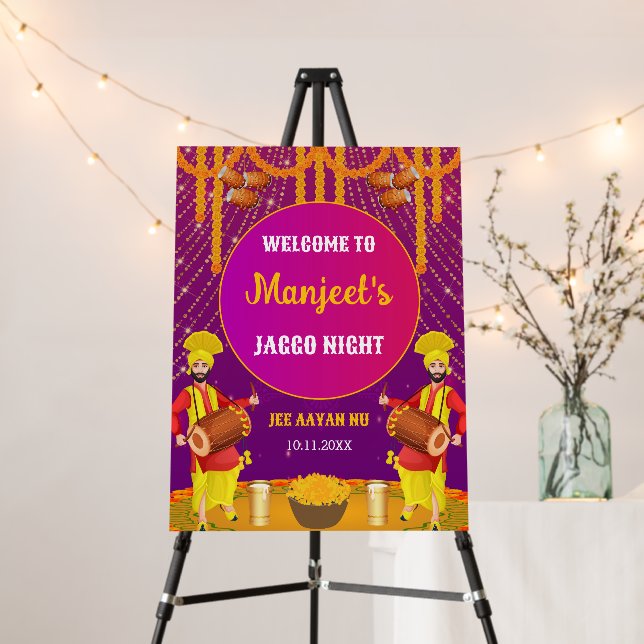 Panjabi Jaggo Night Welcome Board (In Situ (Stand))
