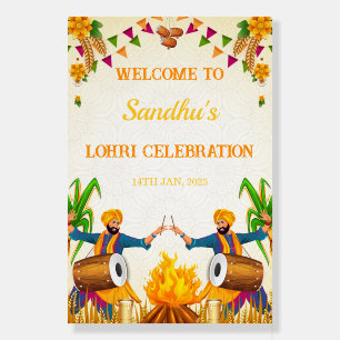  Panjabi Lohri Welcome Sign, Lohri Decoration Foam Board