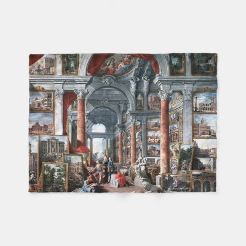 Pannini _ Gallery of Views of Modern Rome Fleece Blanket