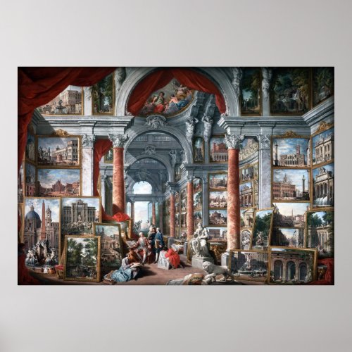 Pannini _ Gallery of Views of Modern Rome Poster