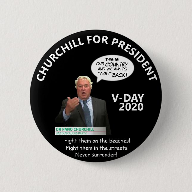 Pano Churchill for President 2020 Button (Front)