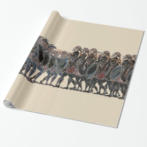 Panoply _ Ancient Greek hoplite battle large Wrapping Paper