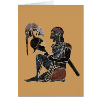 Panoply - Ancient Greek hoplite soldier sitting Cards