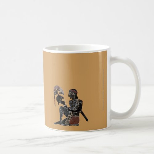 Panoply _ Ancient Greek hoplite soldier sitting Coffee Mug