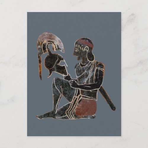 Panoply _ Ancient Greek hoplite soldier sitting Postcard