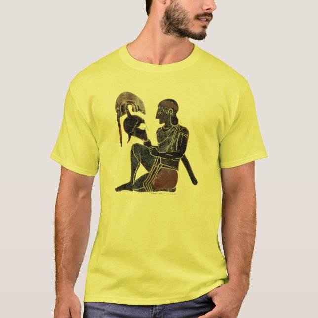 Panoply - Ancient Greek hoplite soldier sitting T-Shirt (Front)