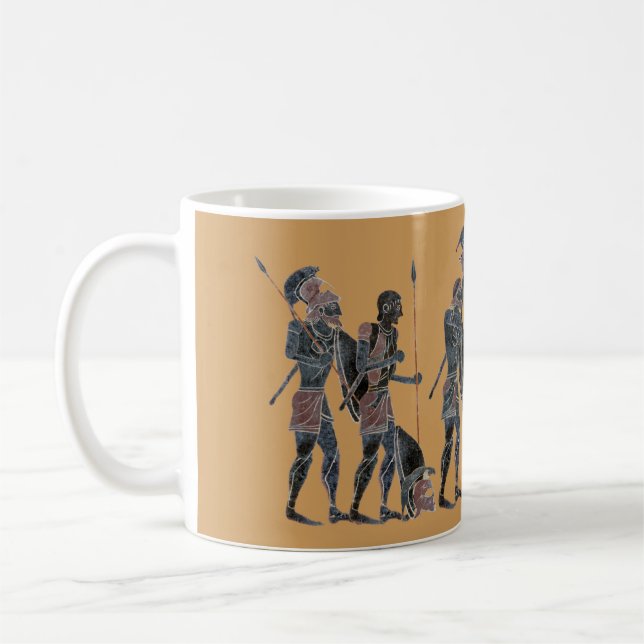 Panoply - Ancient Greek hoplites celebrating Coffee Mug (Left)