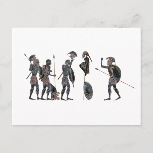 Panoply _ Ancient Greek hoplites celebrating Postcard