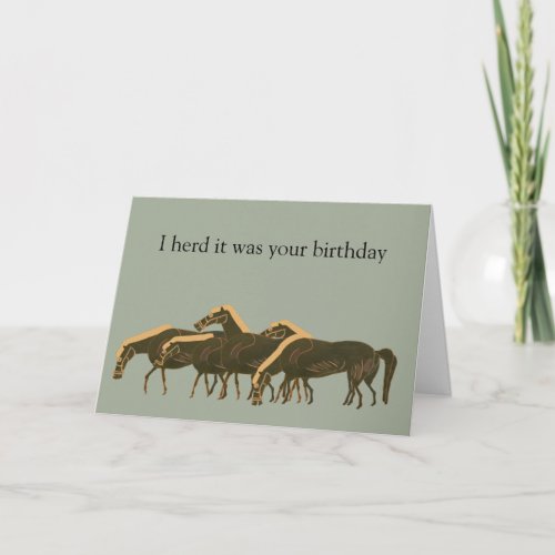 Panoply _ Herd of ancient Greek horses birthday Card