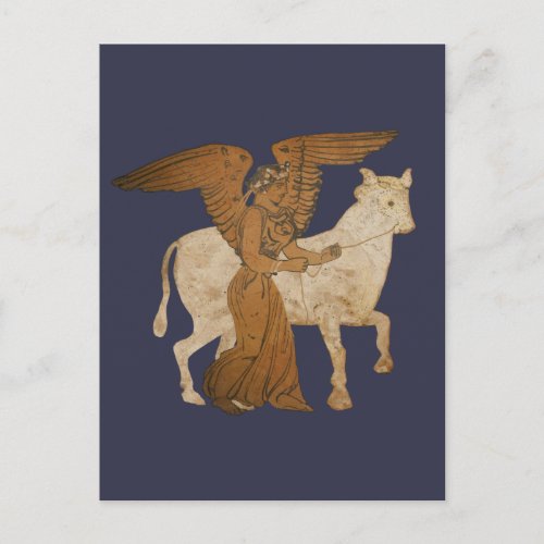 Panoply _ The Greek goddess Nike with a bull Postcard