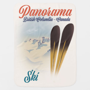 Panorama British Columbia Canada ski poster Baby Blanket