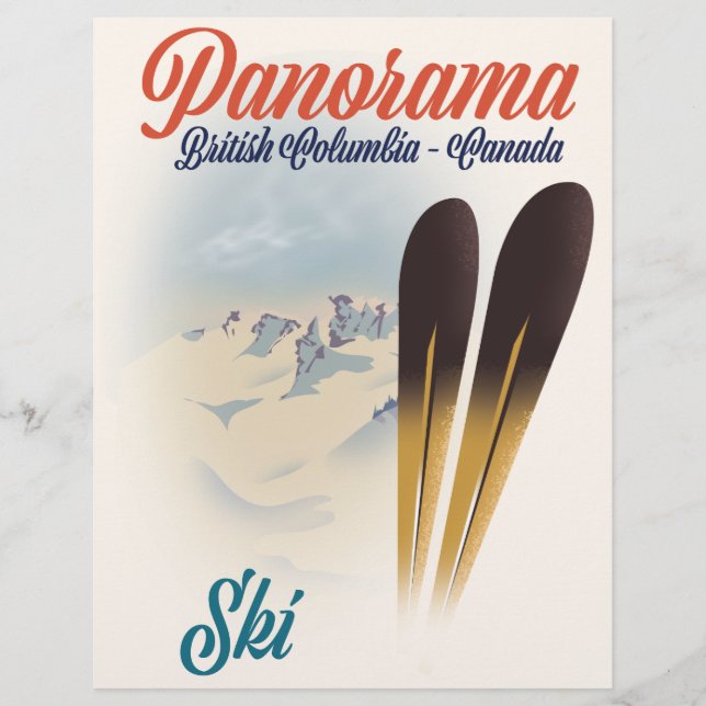 Panorama British Columbia Canada ski poster Flyer (Front)
