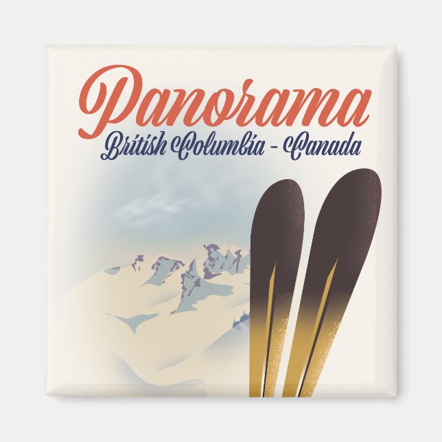 Panorama British Columbia Canada ski poster Magnet (Front)