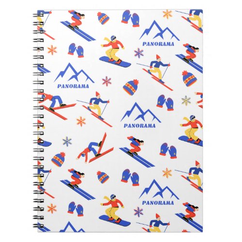 Panorama British Columbia Ski Snowboard Pattern Notebook