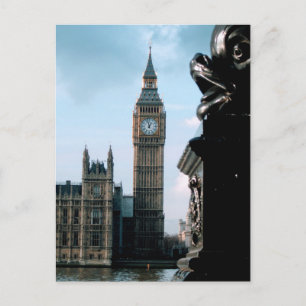 Panorama Cloudy London Big Ben and River Thames Postcard