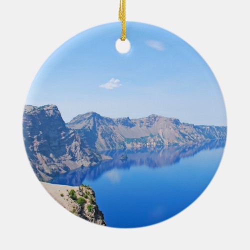 Panorama Crater Lake Ceramic Ornament