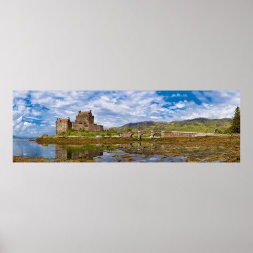 Panorama Eilean Donan Castle viewed from south Poster