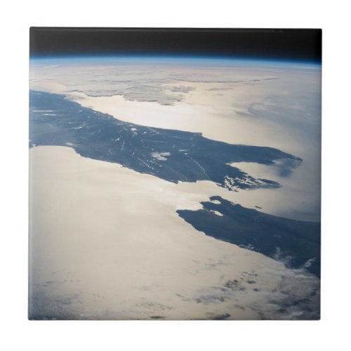 Panorama From Space Highlighting Cook Strait Ceramic Tile